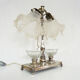 Art Deco ink lamp in silver metal and glass paste tulip. Anne 30