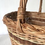 Two-tone woven wicker basket