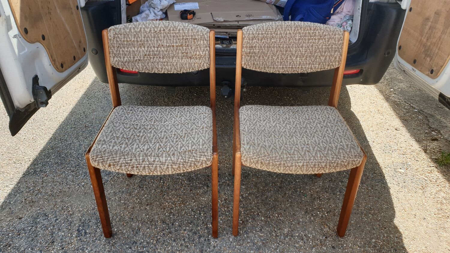 Pair of Scandinavian wool chairs