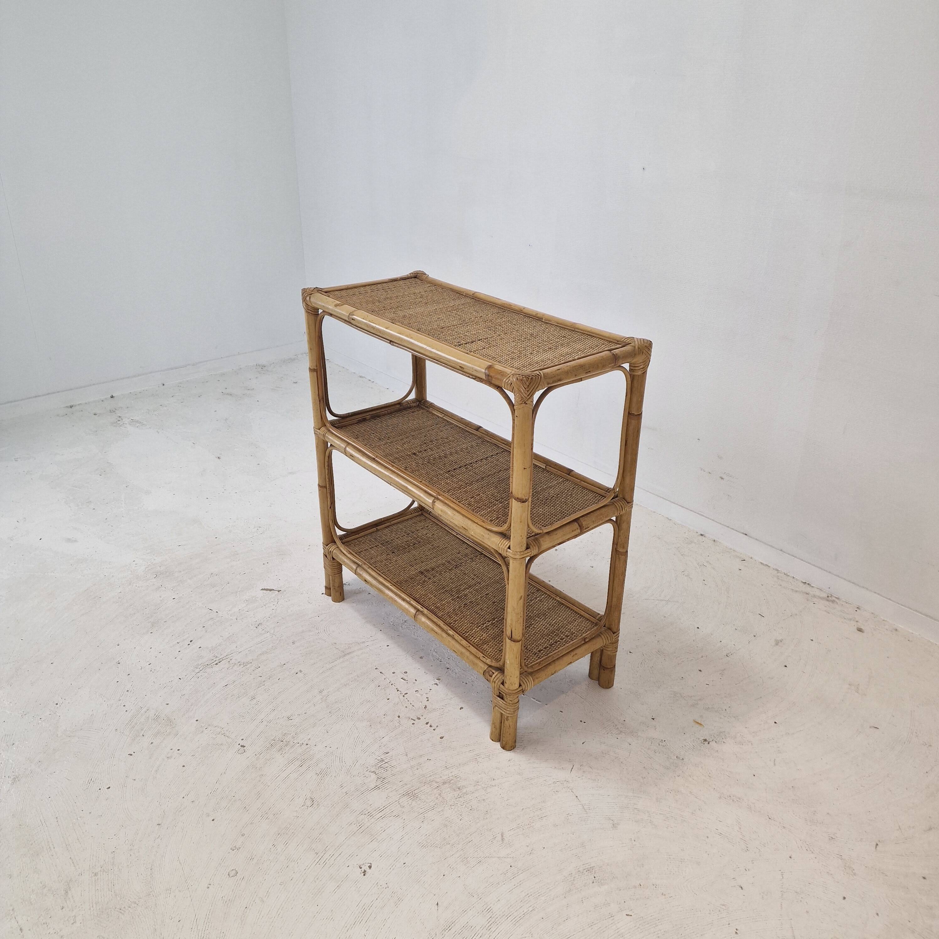 Italian Bamboo and Rattan Credenza, 1970s