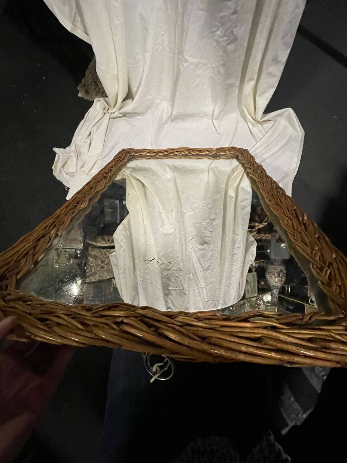 Vintage wicker mirror 1950