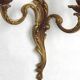 Elegant Vintage French Bronze Double Wall Sconces with Acanthus Leaf Detail