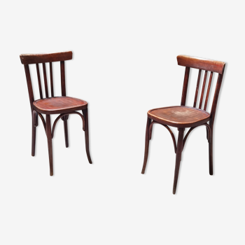 Paire de chaises bistrot Baumann distribution Henri Julien Oblinghem