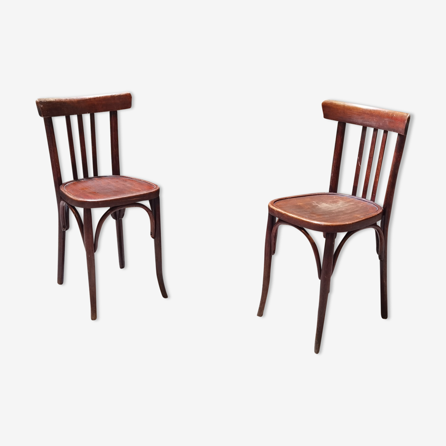 Paire de chaises bistrot Baumann distribution Henri Julien Oblinghem |  Selency