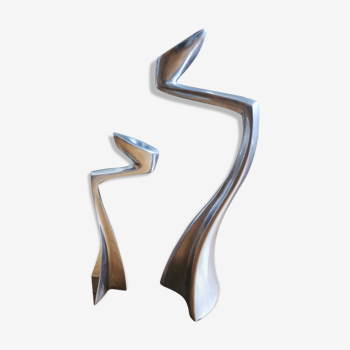 2x Chandelier Swan Design Matthew Hilton Aluminium 35 cm/25 cm e 2