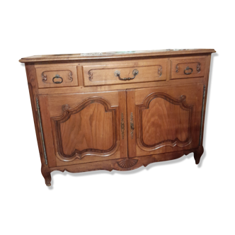 Regency style light oak chest of drawers year 1952 with its double doors and its 3 upper drawers