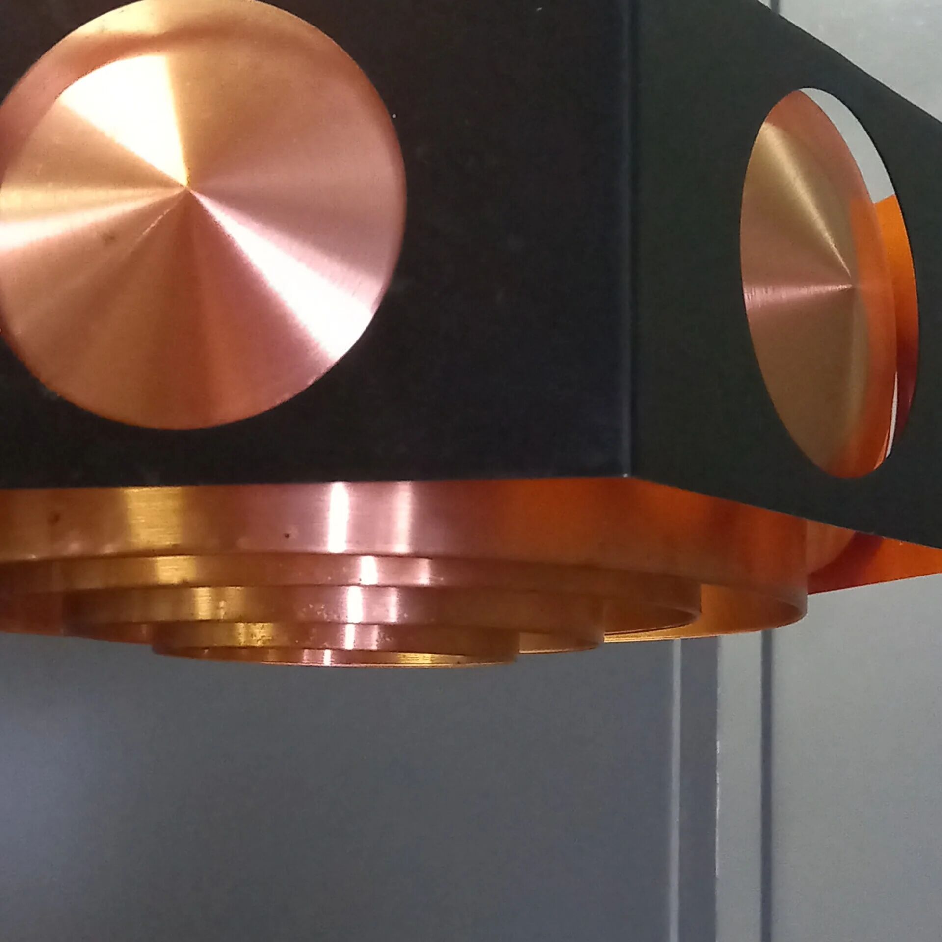 Vintage Space Age copper ceiling lamp by Birger Hammerstad
