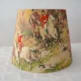 Abat-jour en tissu vintage chasse à courre