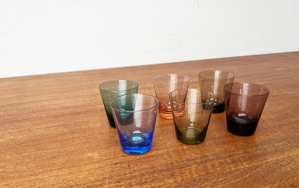 Coloured Shot Glasses German Mid-Century, 1960s, Set of 6