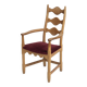 Razorblade armchair, burgundy velvet, oak, by H. Kjærnulf, Denmark, 1960s.