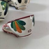 Set of 7 miniature Quimper earthenware cups