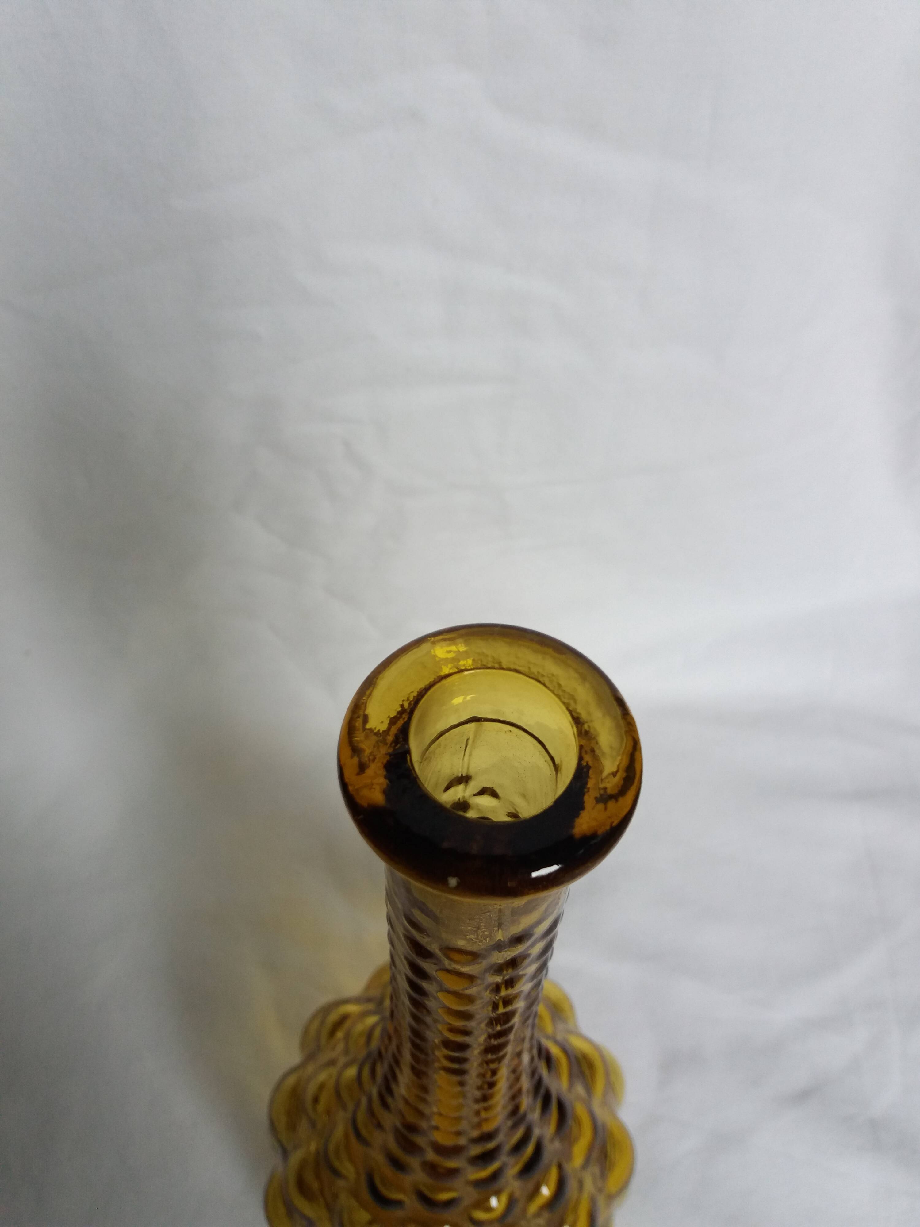 Carafe Empoli Italy Genie bottle in amber glass