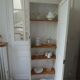 Bonnetière, vintage shallow dresser re-enchanted in pearl grey.