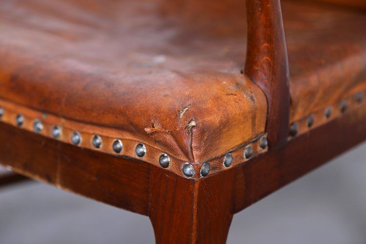 Vintage leather armchair of Danish design