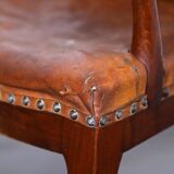 Vintage leather armchair of Danish design
