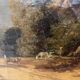 Oil on canvas "Animated landscape" wooden frame and gilded stucco 19th century
