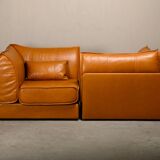 De Sede DS-19 model 'Pagoda' modular Sofa in Cognac Leather