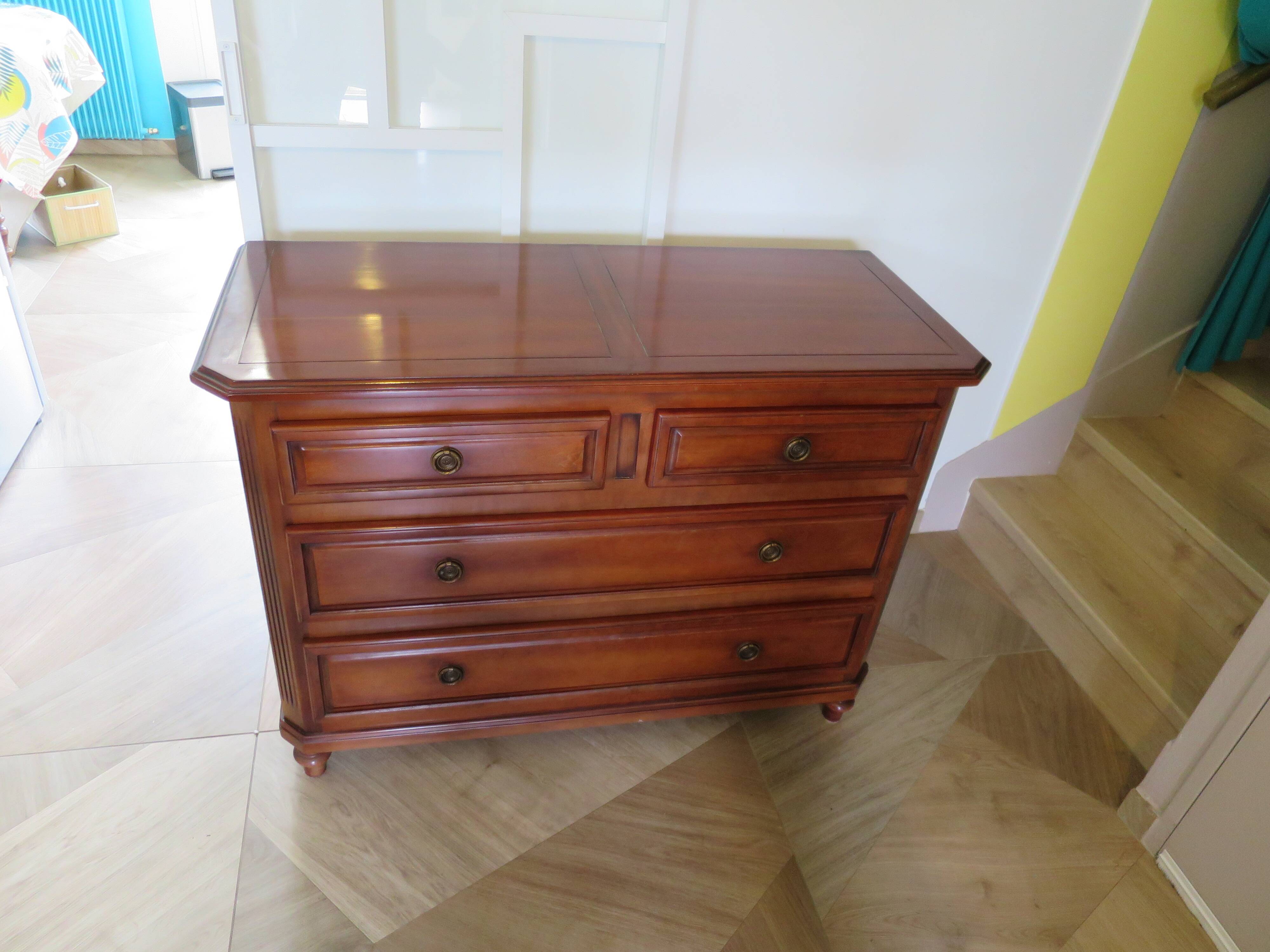 Vintage–Beautiful Louis Philippe chest of drawers – Directoire style – 4 drawers – Cherry wood