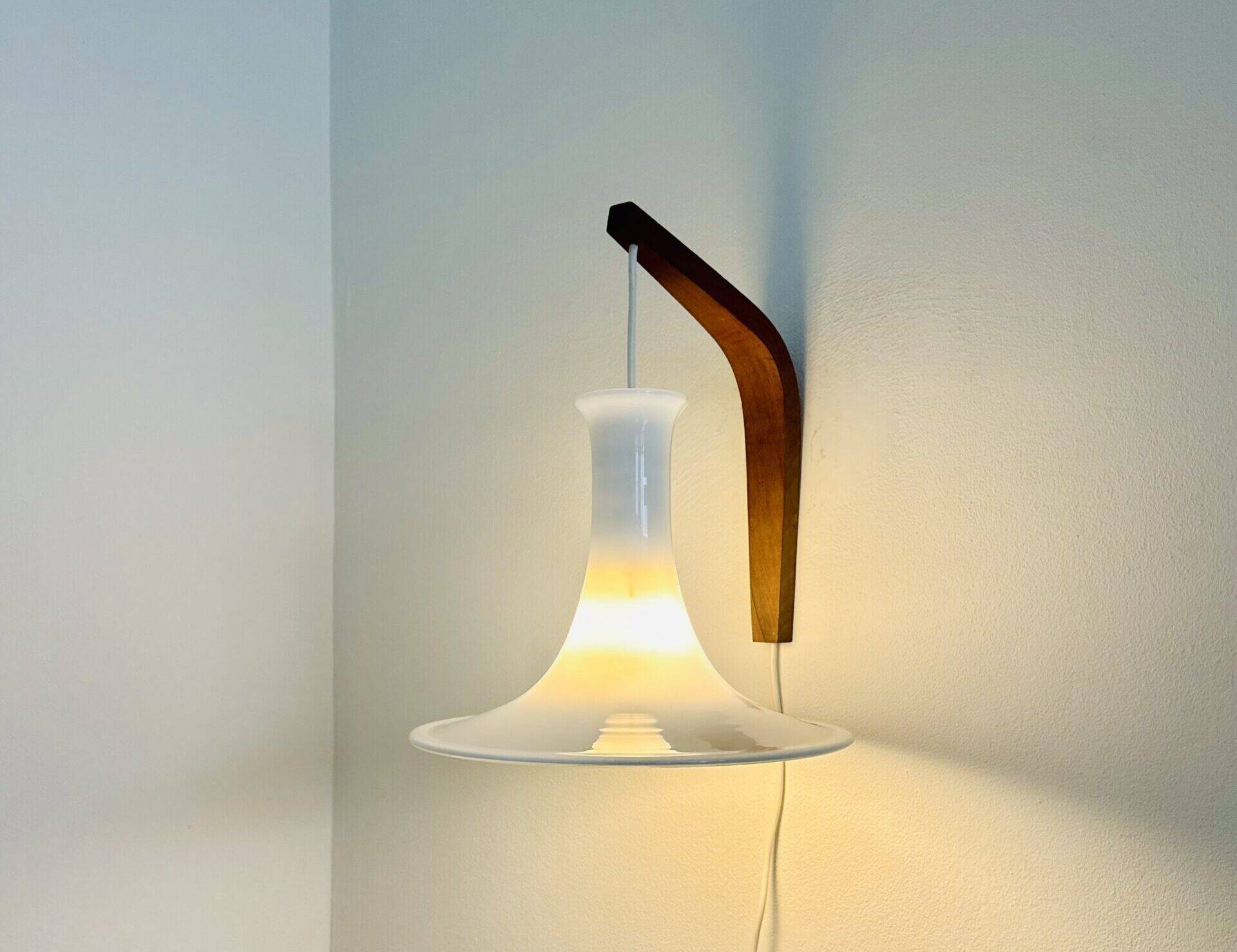 Model 491 Mandarin Wall Light In Milk Glass By Michael Bang For Holmegaard, Denmark 1980S
