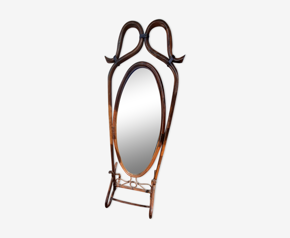 Psyché ou miroir sur pied en bambou
