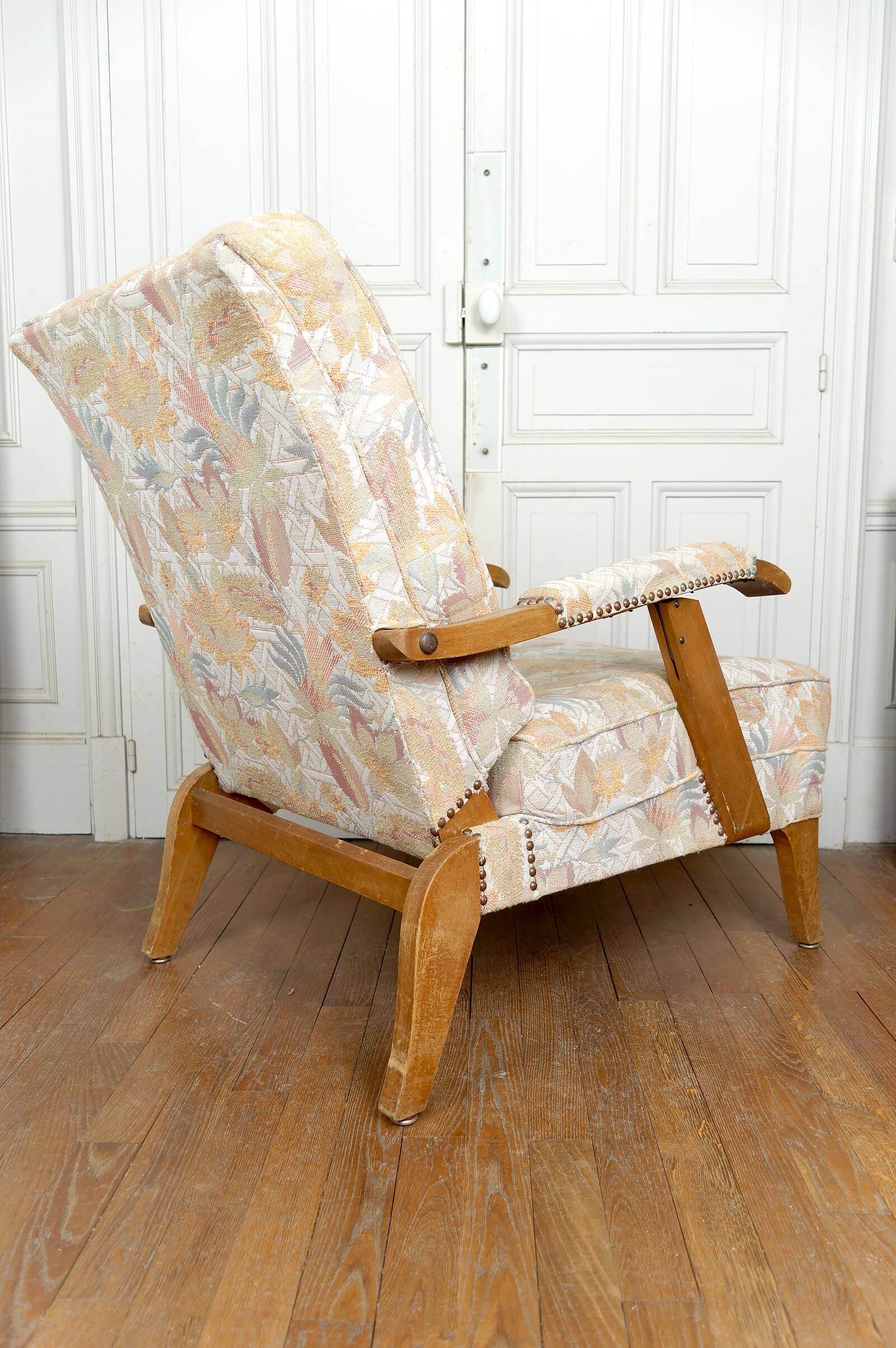 Paire d'Importants Fauteuils Réglables, Design Français, Circa 1950