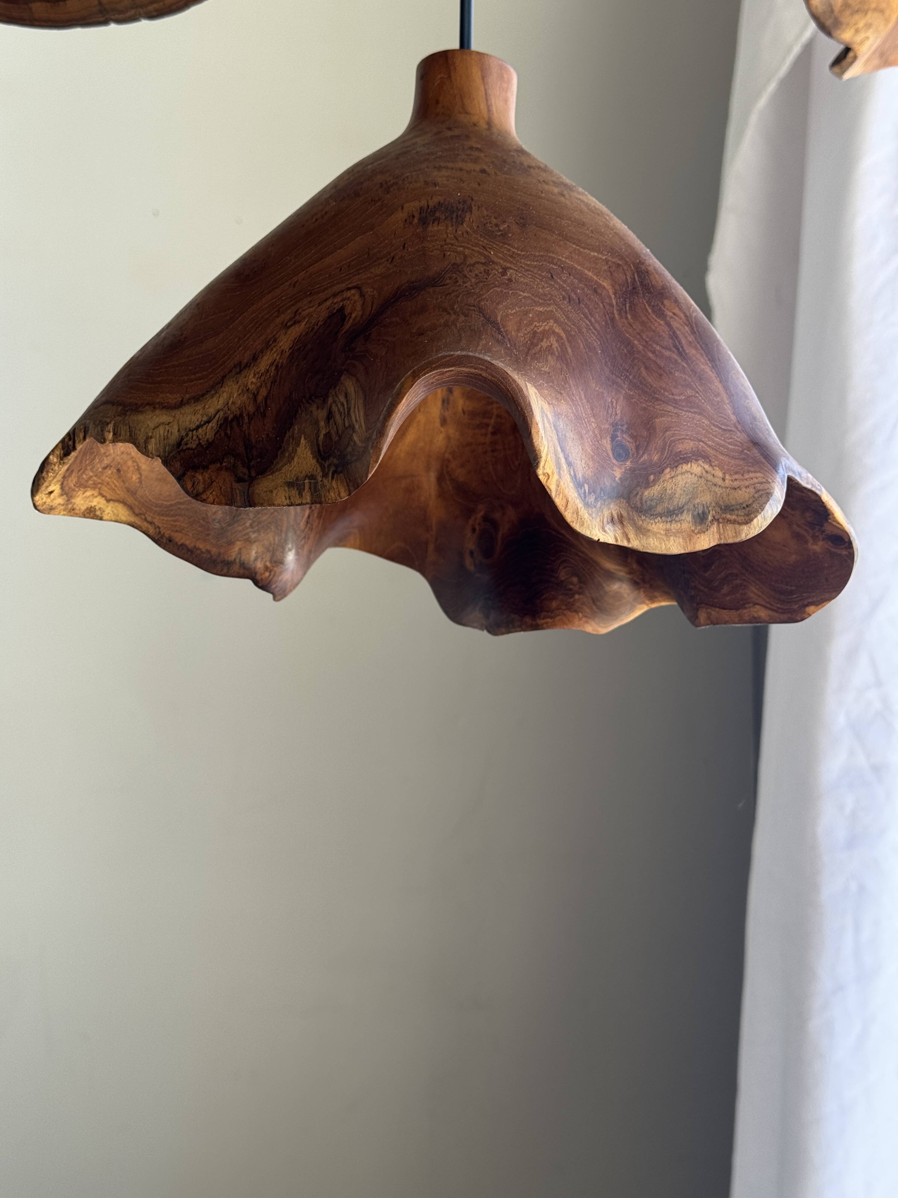 Small suspension in organic teak hat D30 H20