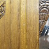 Art Deco carved oak wardrobe - Flemish workshop circa 1930