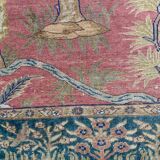 Tapis ancien turc Cesareh en soie fait main 114x176 cm