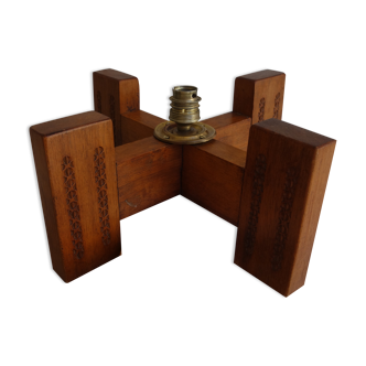 Carved wooden lamp foot