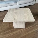 Travertine side table