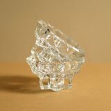 Pair of moulded glass candlesticks