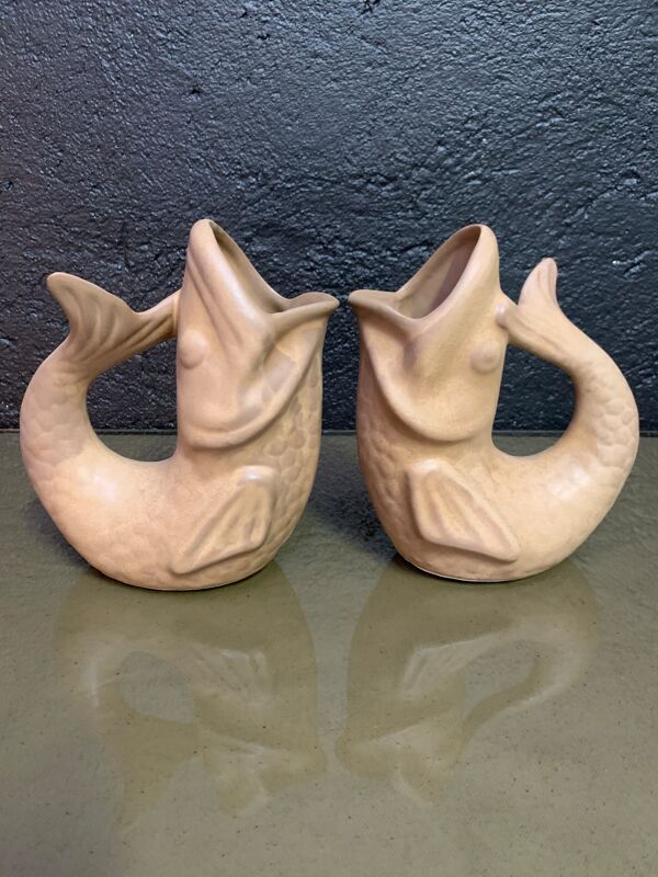 Pichets poisson en céramiques 1960