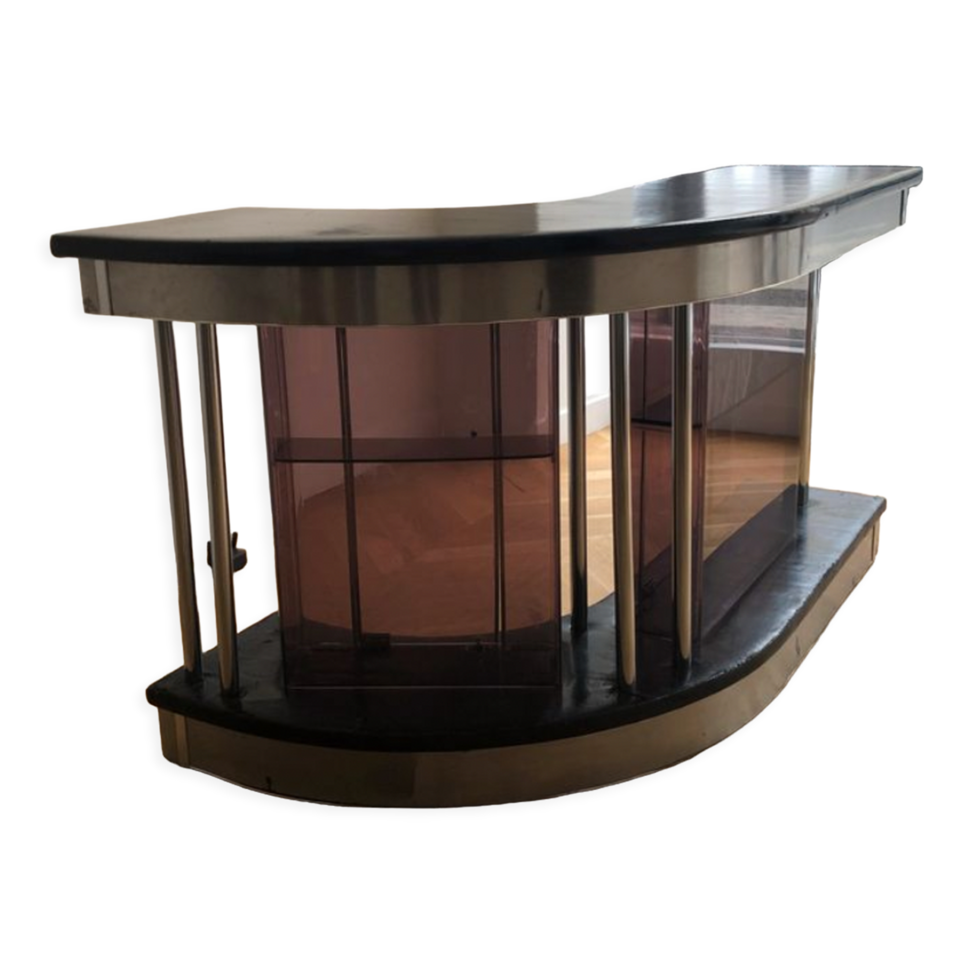 Low vintage design bar with interior storage