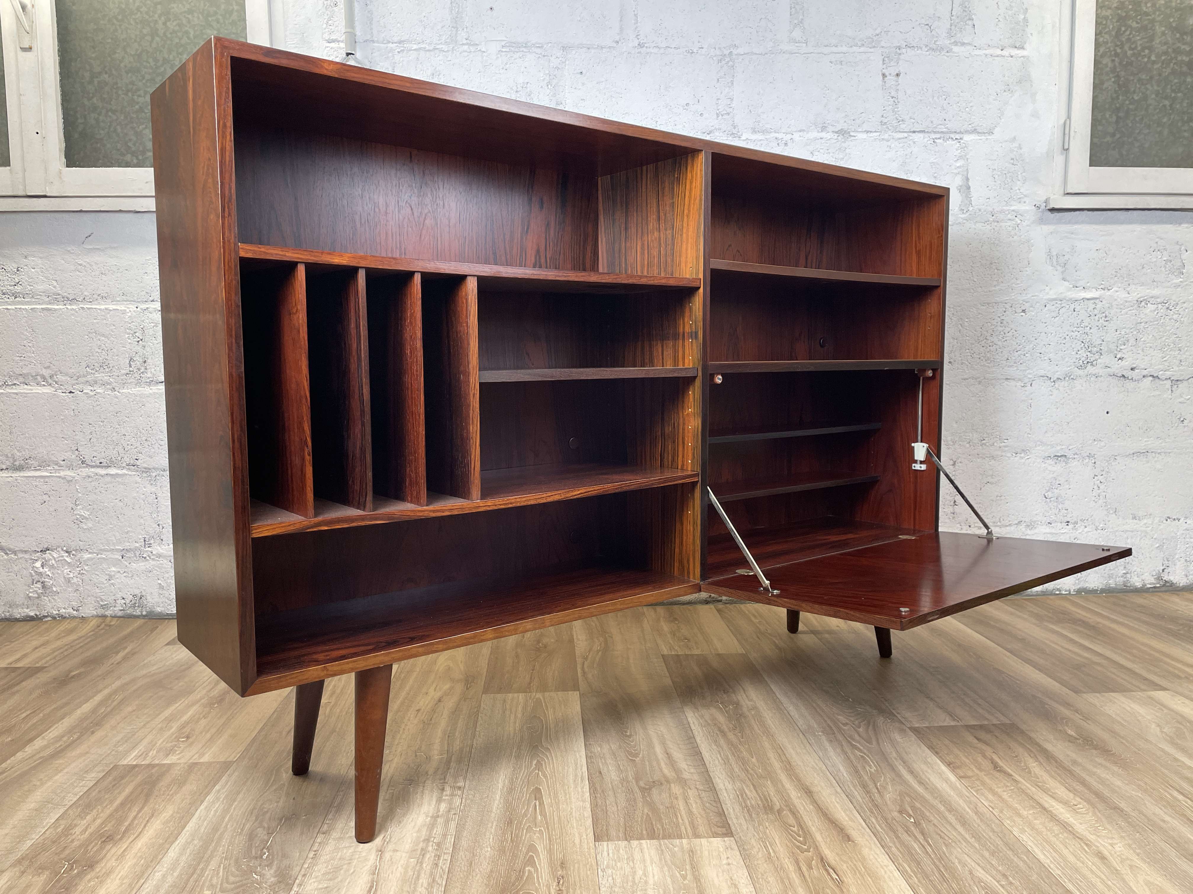 Vintage Scandinavian rosewood bookcase by Ib Kofod-Larsen, 60s