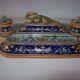 Old 18th-19th century inkwell with polychrome and salamander decoration
