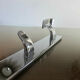 Porte manteau en laiton chromé, moderniste, minimaliste, en inox années 70