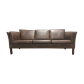 Sofa leather brown Scandinavian design