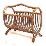 1960s rattan magazine rack