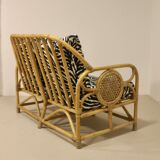 Vintage rattan sofa 2 places year 60