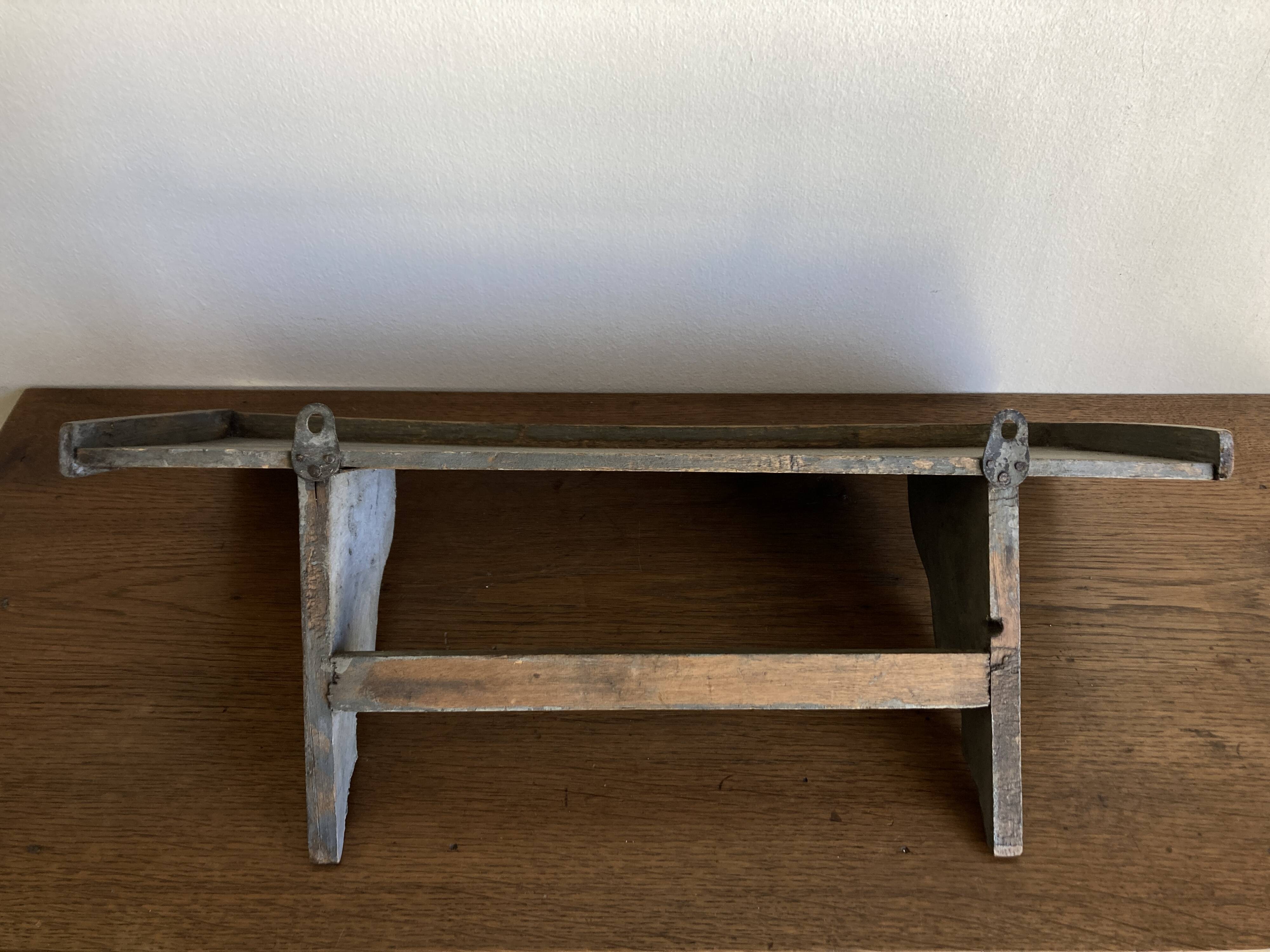 Hudson Farmhouse Folk Art Country Shelf Original Gray Patina