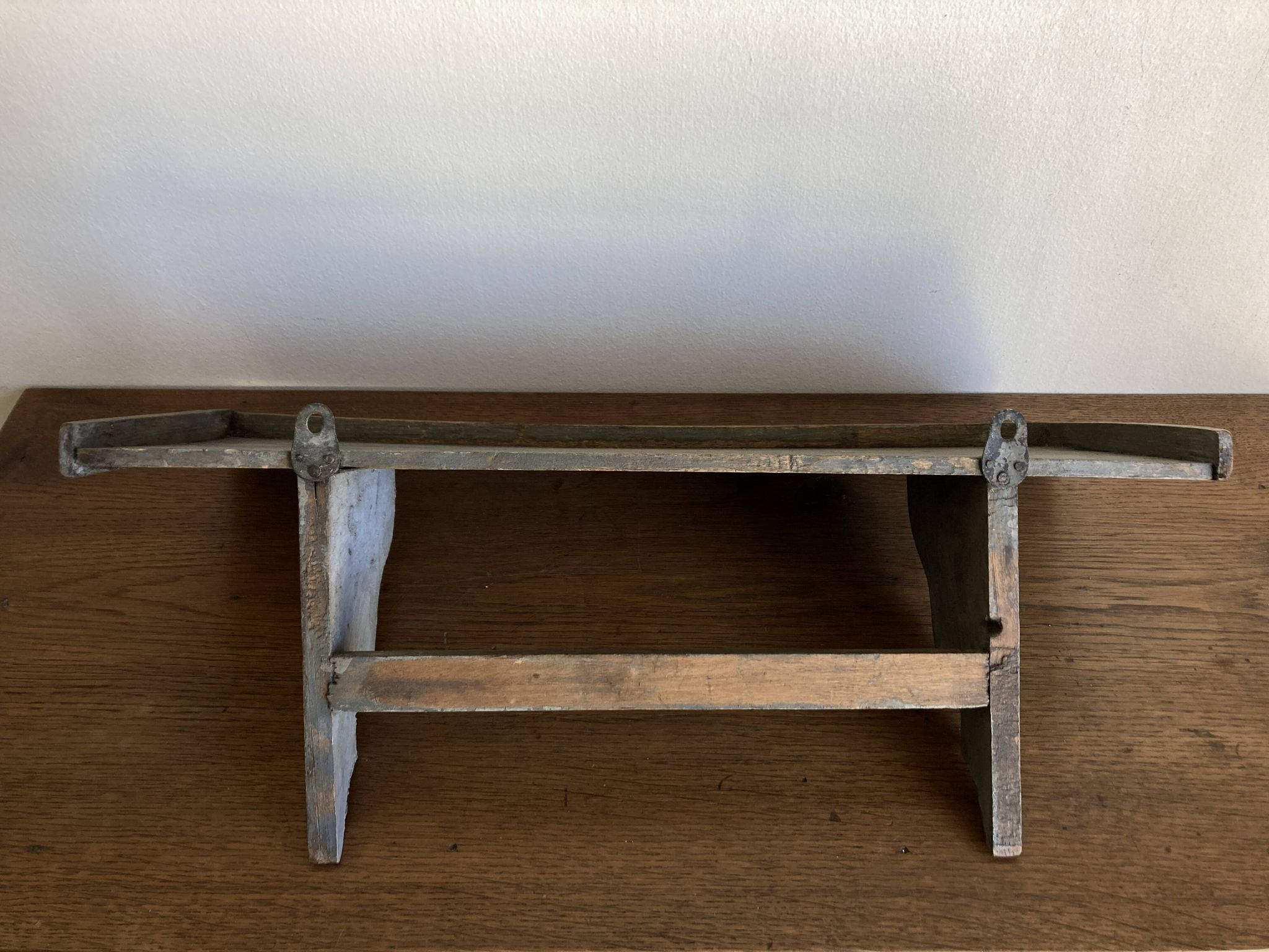 Hudson Farmhouse Folk Art Country Shelf Original Gray Patina