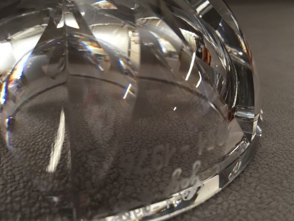 Cendrier vintage en cristal massif signé pierre gage 1951-1976 design art