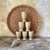 Set of 6 stoneware mazagrans