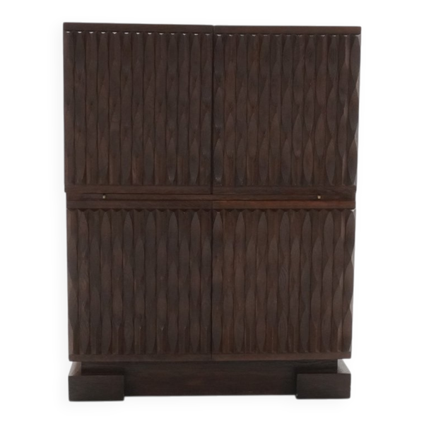 Cabinet Brutaliste Vintage en Chêne de Maison Aurora, Belgique, années 1970