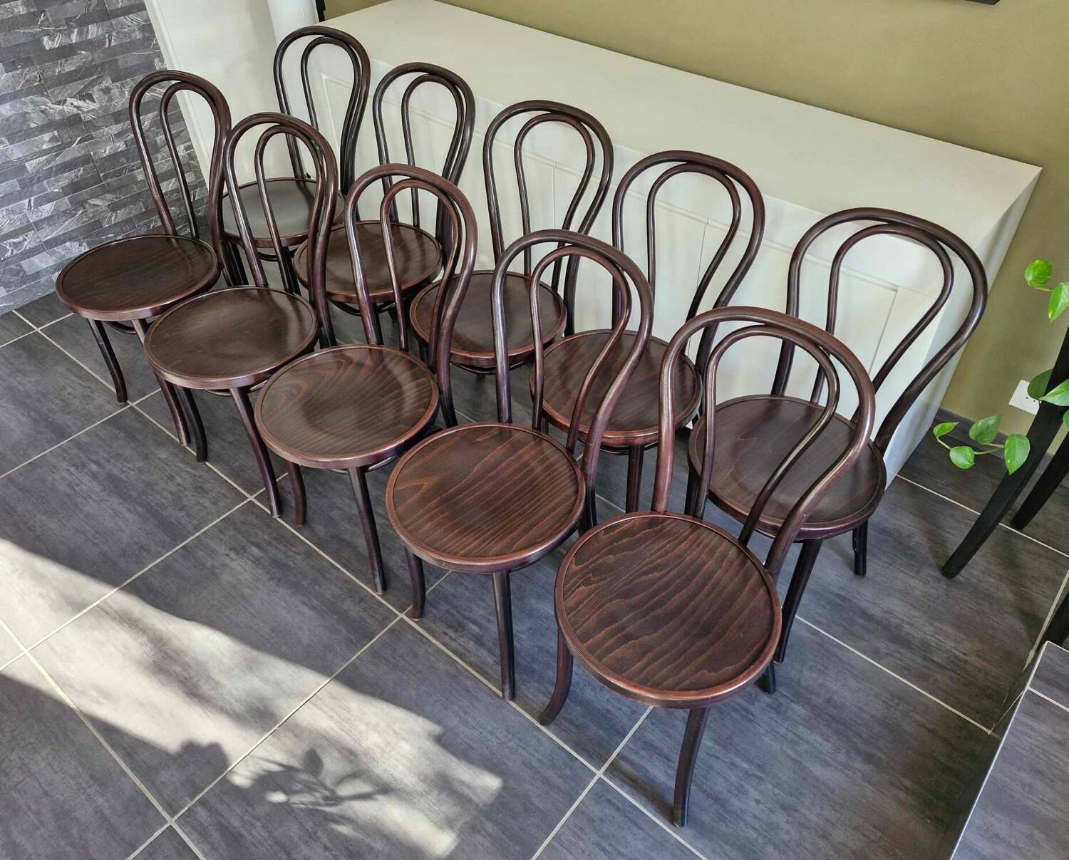 Series of 10 bistro chairs