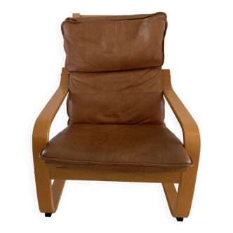 vintage leather poäng armchair for ikea