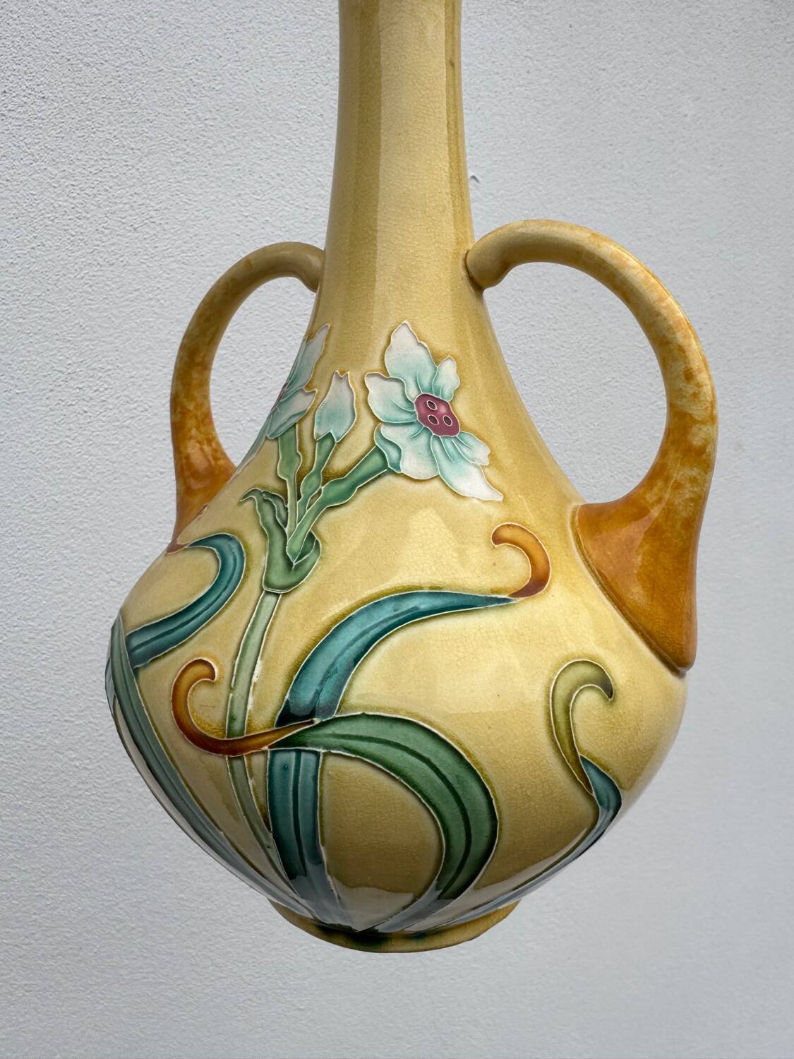 Art Nouveau ceramic vase by Gustave de Bruyn