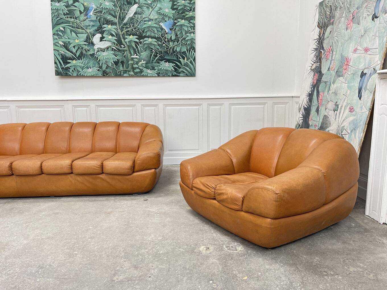 Burov leather living room set