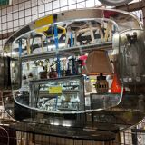 Mirror with contour smoked glass 60/70s