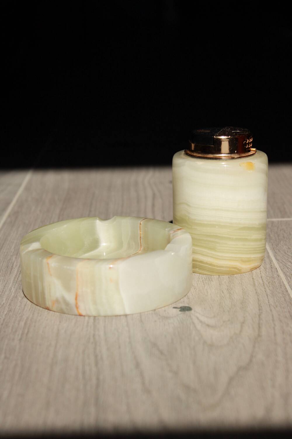 Vintage ashtray & table bookend in onyx - Art Deco period